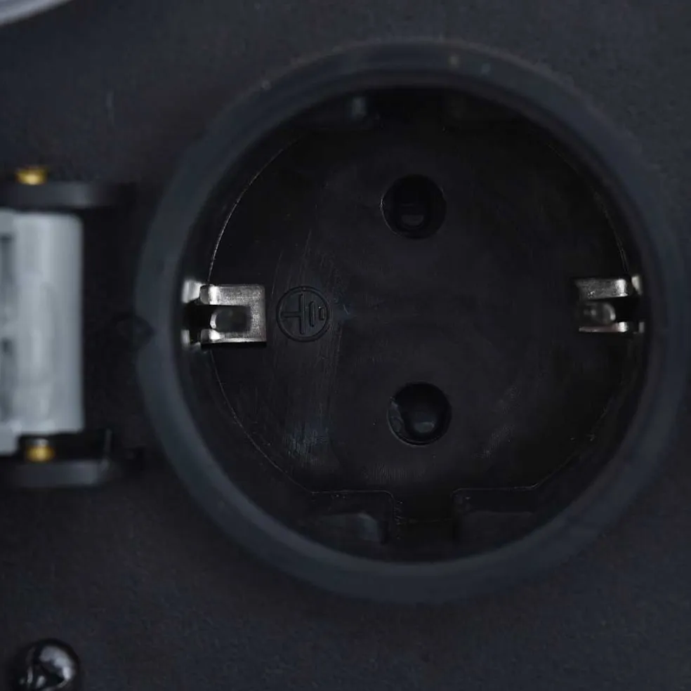 vidaXL Tuinstopcontact 2 ingangen met timer polyresin grijs