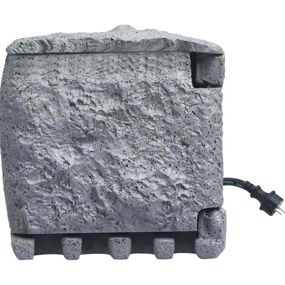 vidaXL Tuinstopcontact 2 ingangen met timer polyresin grijs