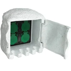 vidaXL Tuinstopcontact 4 ingangen waterproof resin wit