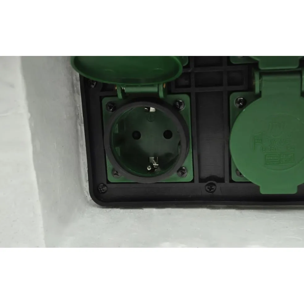 vidaXL Tuinstopcontact 4 ingangen waterproof resin wit