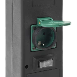 vidaXL Tuinstopcontact met lamp en grondpin 2-wegs 16x16x39,5 cm