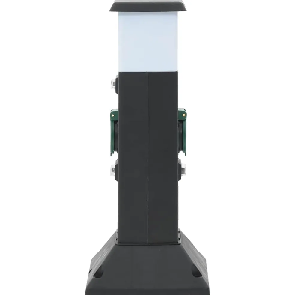 vidaXL Tuinstopcontact met lamp en grondpin 2-wegs 16x16x39,5 cm