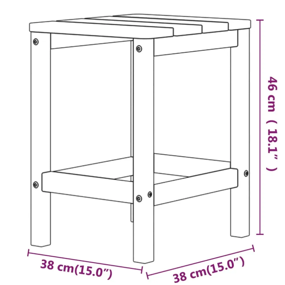vidaXL Tuintafel Adirondack 38x38x46 cm HDPE wit