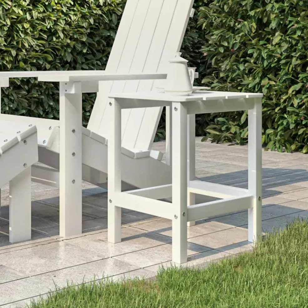 vidaXL Tuintafel Adirondack 38x38x46 cm HDPE wit