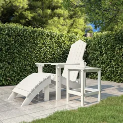 vidaXL Tuintafel Adirondack 38x38x46 cm HDPE wit