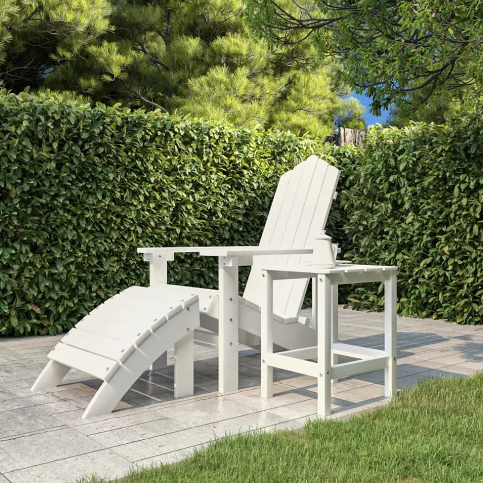 vidaXL Tuintafel Adirondack 38x38x46 cm HDPE wit