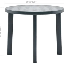 vidaXL Tuintafel 89 cm kunststof groen