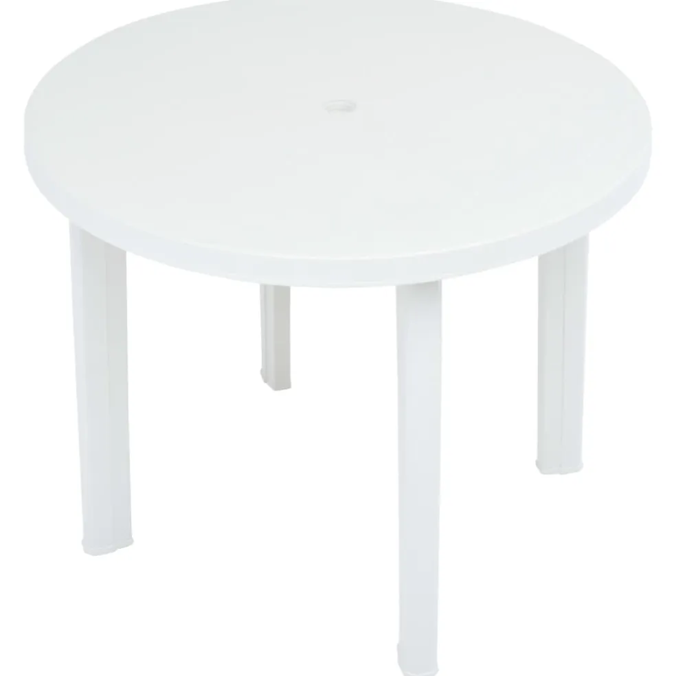 vidaXL Tuintafel 89 cm kunststof wit