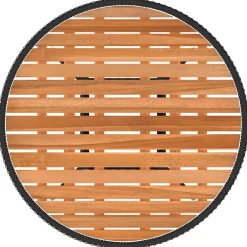 vidaXL Tuintafel Ø70 cm poly rattan en massief acaciahout zwart