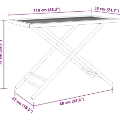 vidaXL Tuintafel inklapbaar 110x55x75 cm bamboe