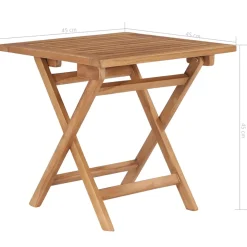 vidaXL Tuintafel inklapbaar 45x45x45 cm massief teakhout