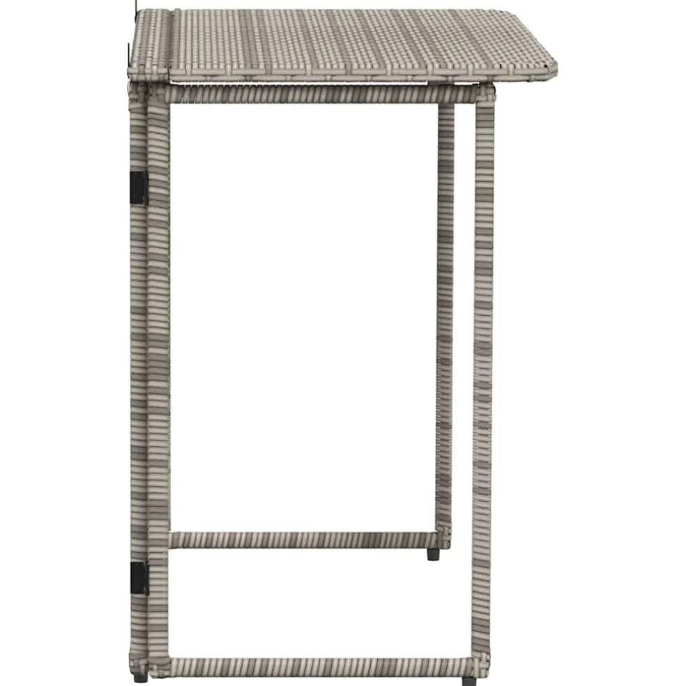 vidaXL Tuintafel inklapbaar 90x51x75 cm poly rattan grijs