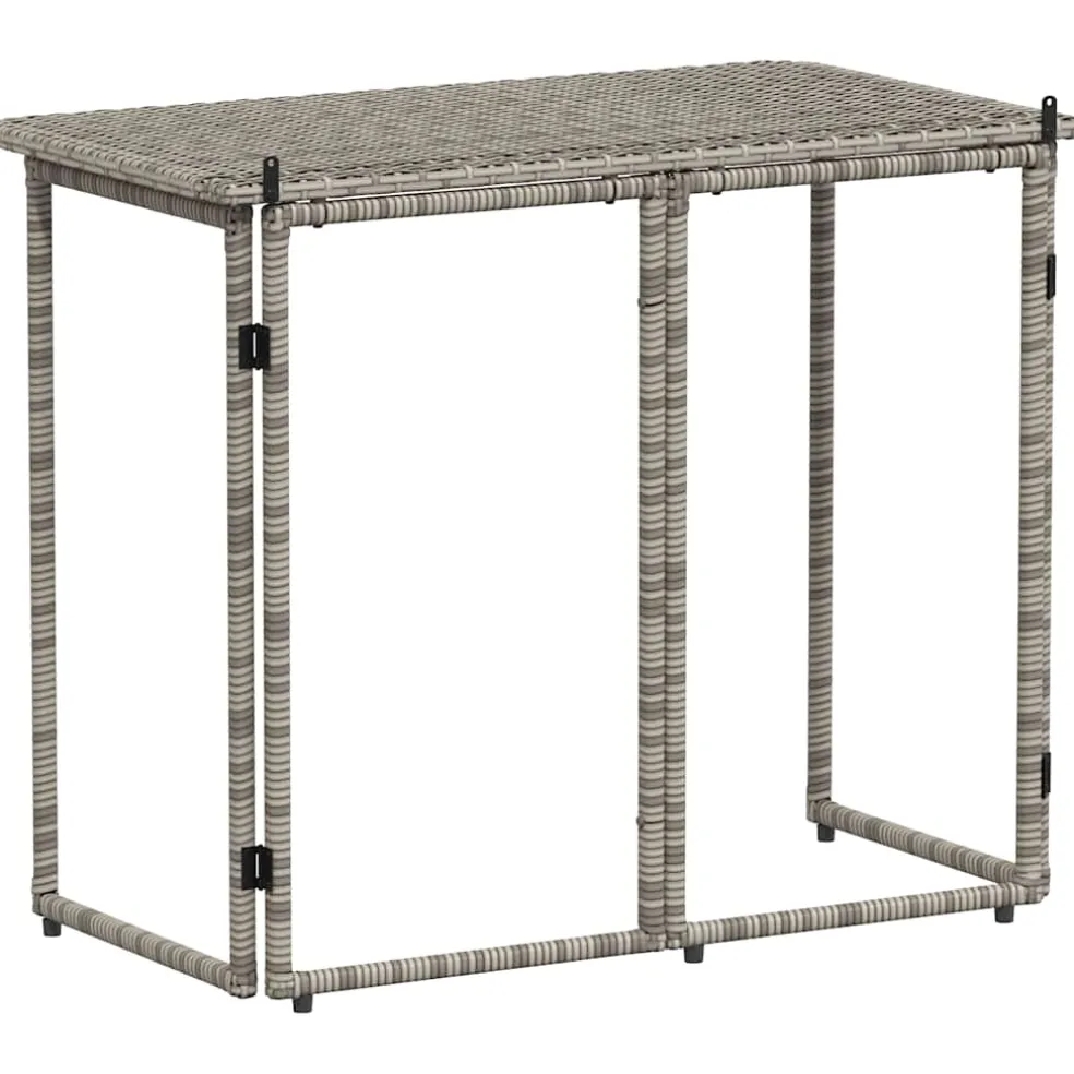 vidaXL Tuintafel inklapbaar 90x51x75 cm poly rattan grijs