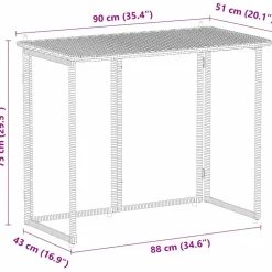 vidaXL Tuintafel inklapbaar 90x51x75 cm poly rattan grijs