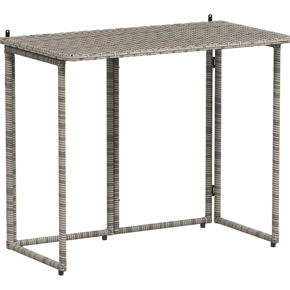 vidaXL Tuintafel inklapbaar 90x51x75 cm poly rattan grijs