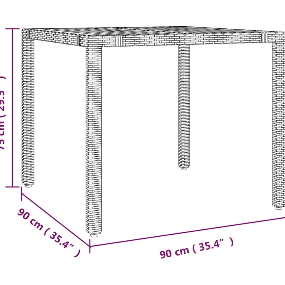 vidaXL Tuintafel met houten blad poly ratten en acaciahout zwart