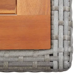 vidaXL Tuintafel poly rattan en massief acaciahout antraciet