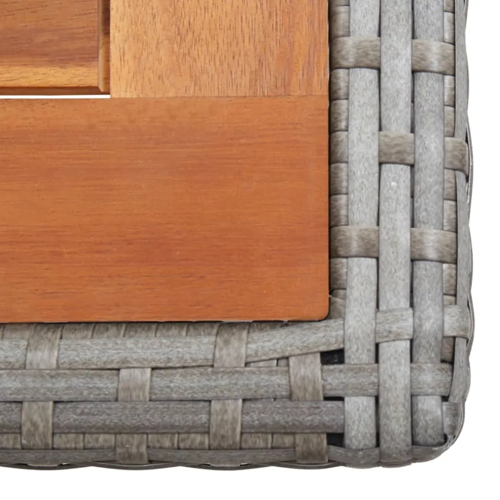 vidaXL Tuintafel poly rattan en massief acaciahout antraciet