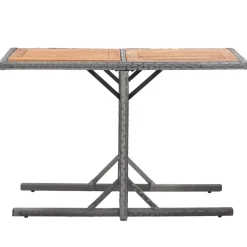 vidaXL Tuintafel poly rattan en massief acaciahout antraciet