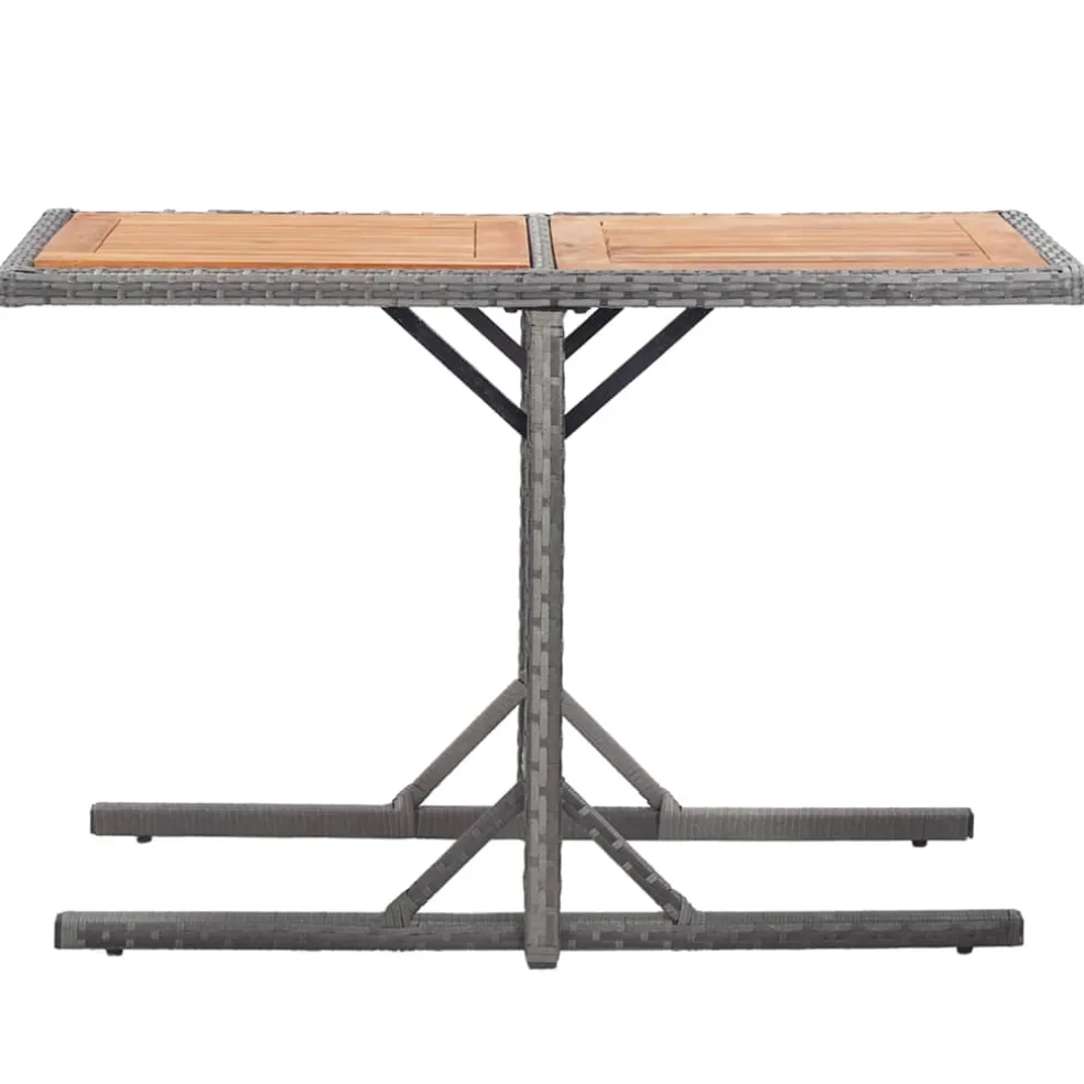 vidaXL Tuintafel poly rattan en massief acaciahout antraciet