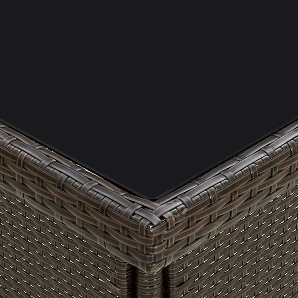 vidaXL Tuintafel poly rattan en glas bruin