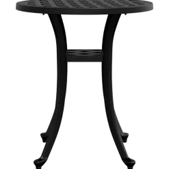 vidaXL Tuintafel Ø 48x53 cm gietaluminium zwart