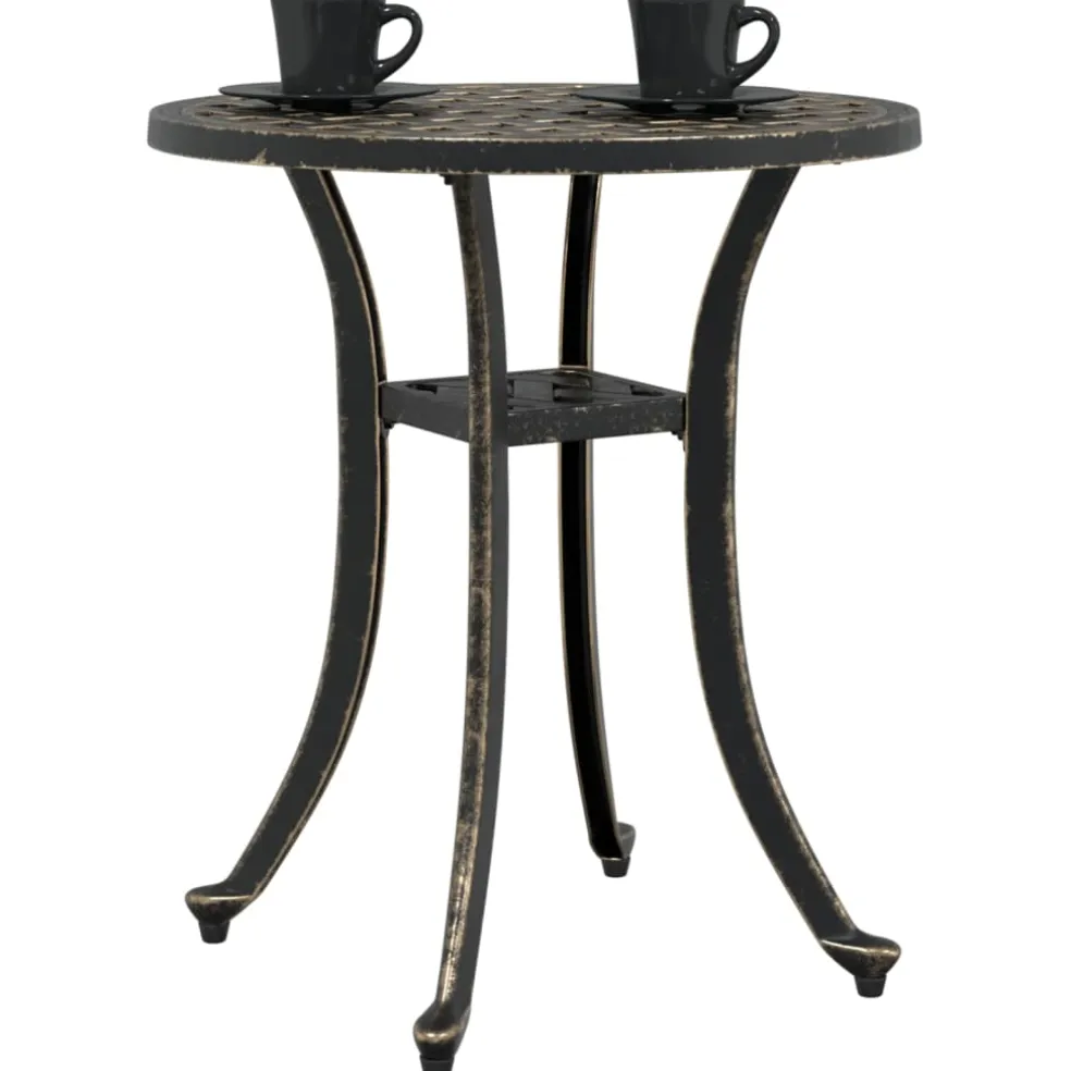 vidaXL Tuintafel Ø 48x53 cm gietaluminium bronskleurig