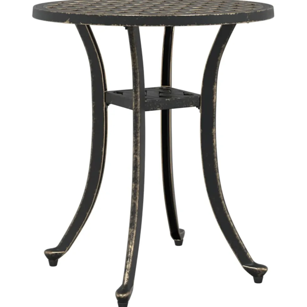 vidaXL Tuintafel Ø 48x53 cm gietaluminium bronskleurig