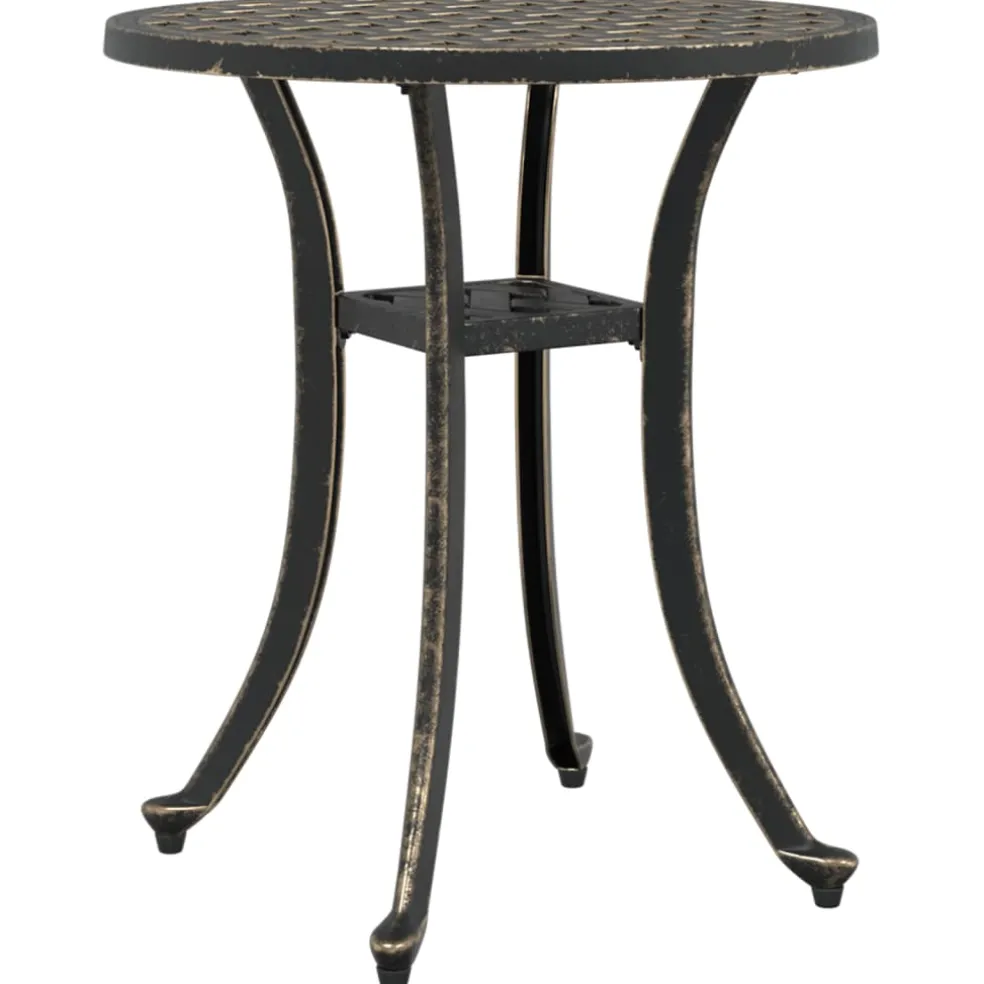 vidaXL Tuintafel Ø 48x53 cm gietaluminium bronskleurig