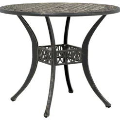 vidaXL Tuintafel Ø 90x75 cm gietaluminium bronskleurig