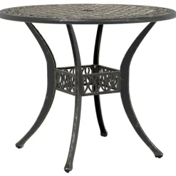 vidaXL Tuintafel Ø 90x75 cm gietaluminium bronskleurig