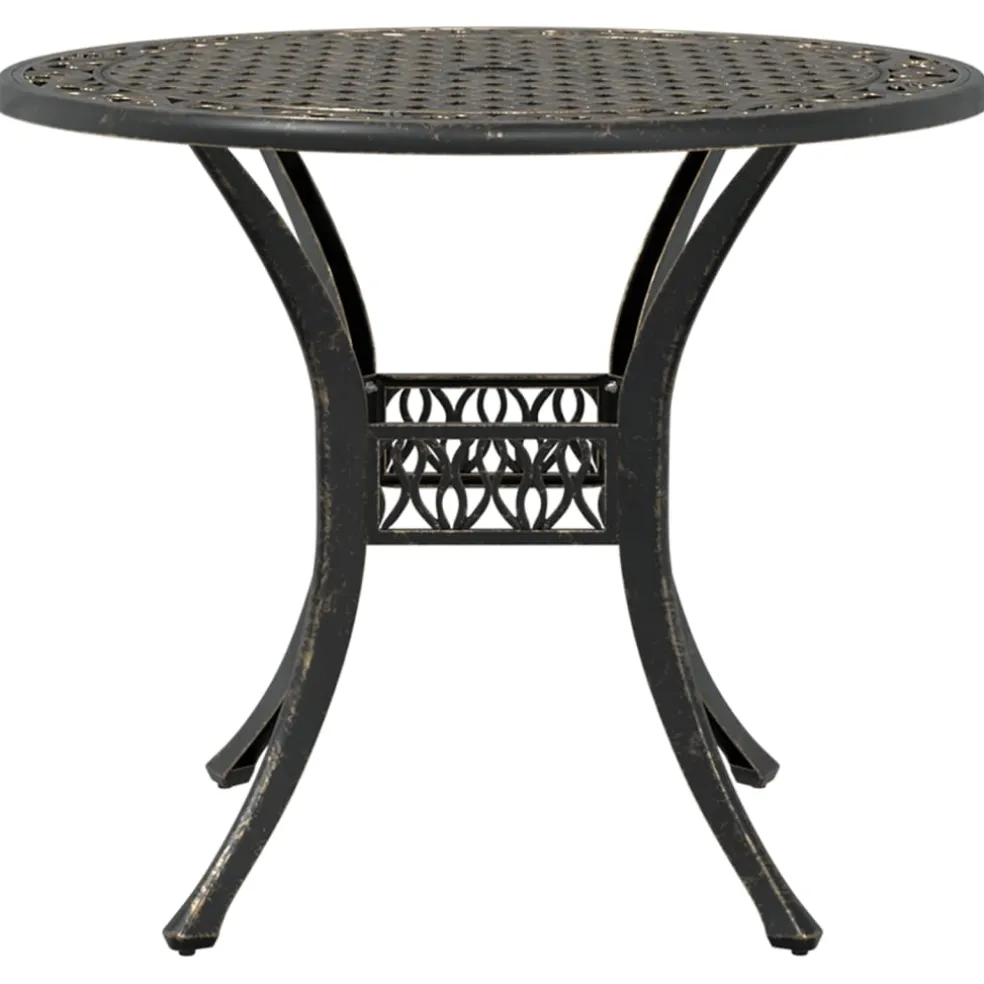 vidaXL Tuintafel Ø 90x75 cm gietaluminium bronskleurig
