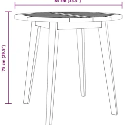 vidaXL Tuintafel Ø85x75 cm massief acaciahout
