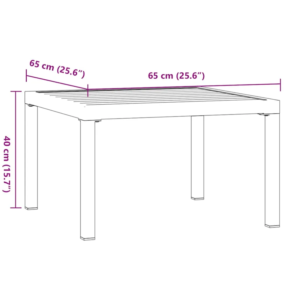 vidaXL Tuintafel 65x65x40 cm aluminium zwart