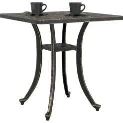 vidaXL Tuintafel 53x53x53 cm gietaluminium bronskleurig