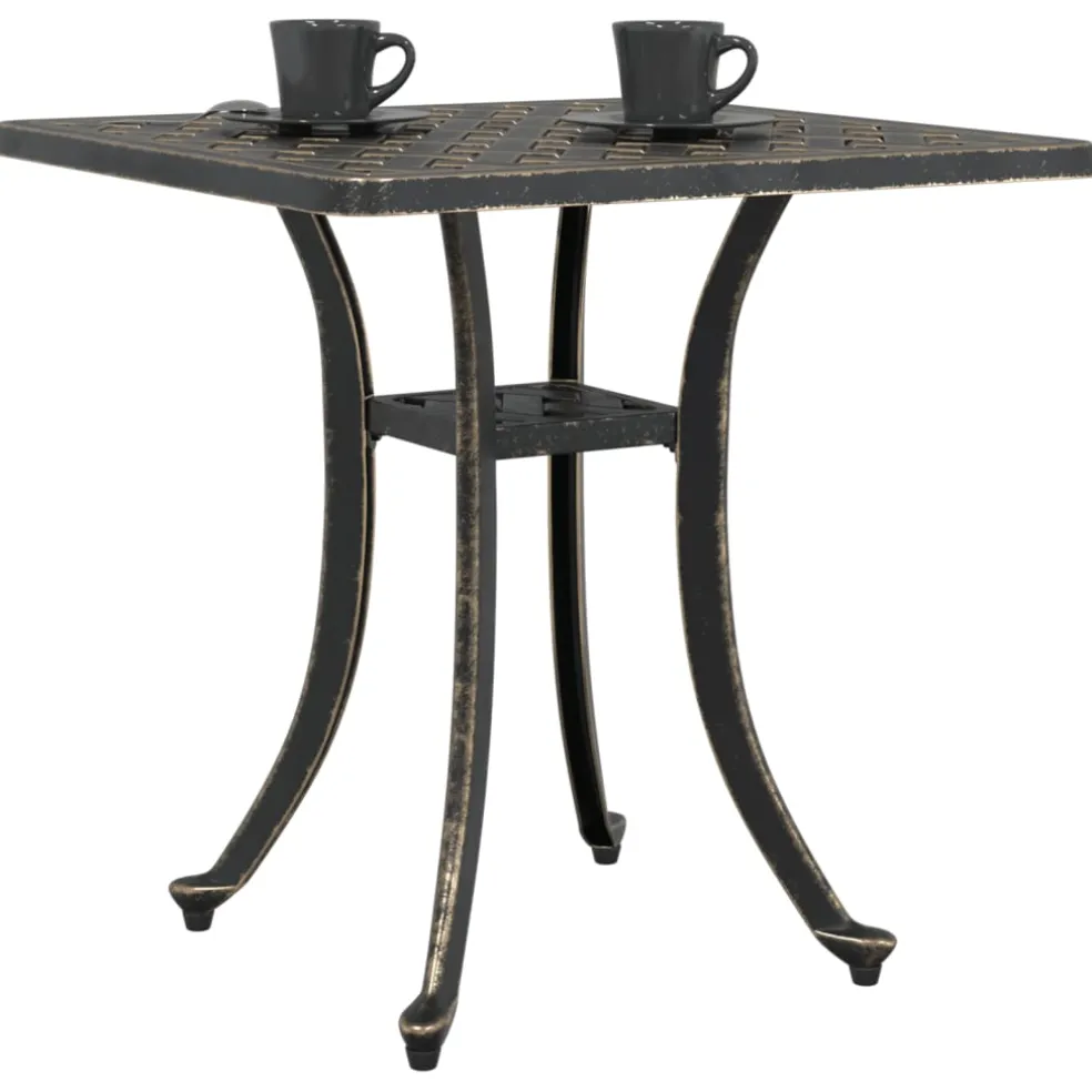 vidaXL Tuintafel 53x53x53 cm gietaluminium bronskleurig