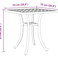 vidaXL Tuintafel 53x53x53 cm gietaluminium bronskleurig