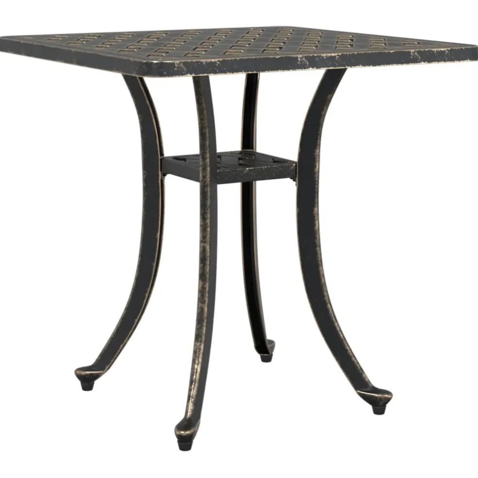 vidaXL Tuintafel 53x53x53 cm gietaluminium bronskleurig