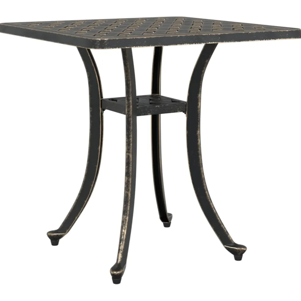 vidaXL Tuintafel 53x53x53 cm gietaluminium bronskleurig