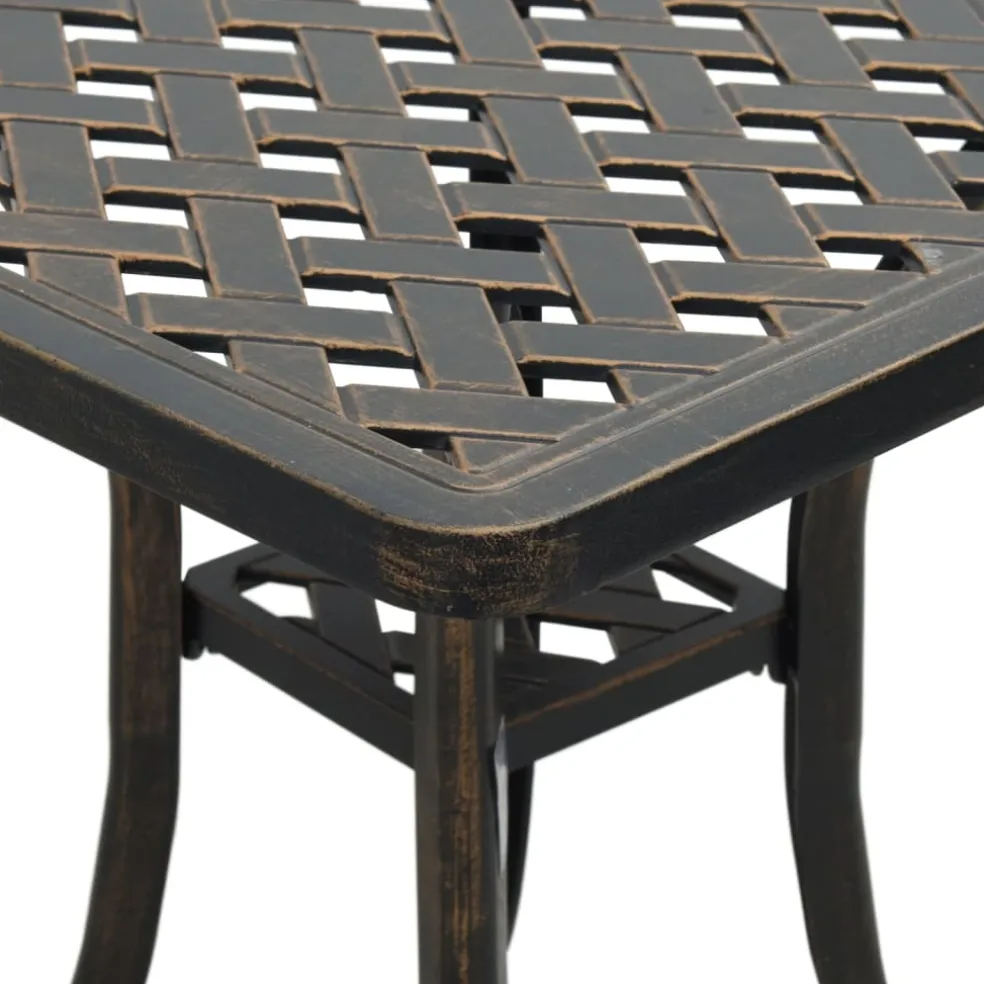 vidaXL Tuintafel 53x53x53 cm gietaluminium bronskleurig