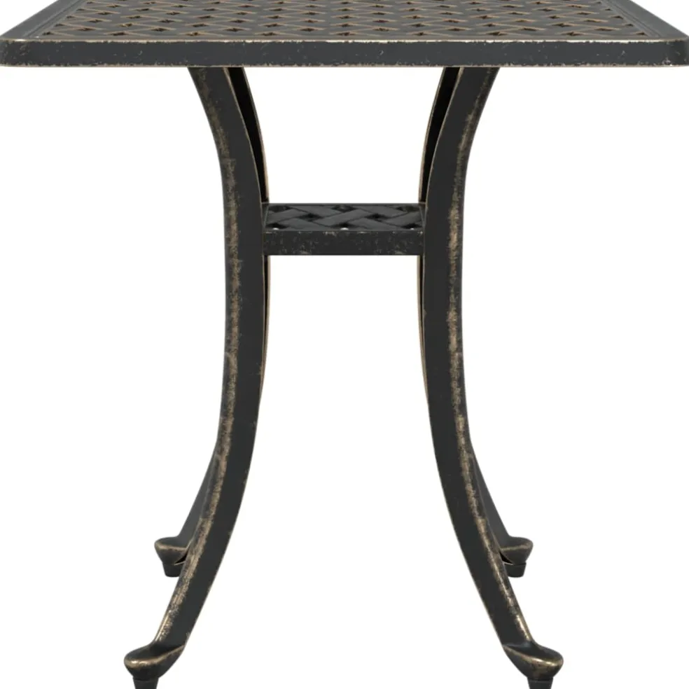 vidaXL Tuintafel 53x53x53 cm gietaluminium bronskleurig