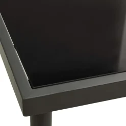 vidaXL Tuintafel 80x80x72 cm glas en staal antracietkleurig