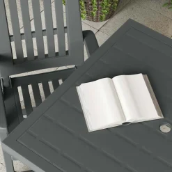 vidaXL Tuintafel 80x75x72 cm kunststof antraciet