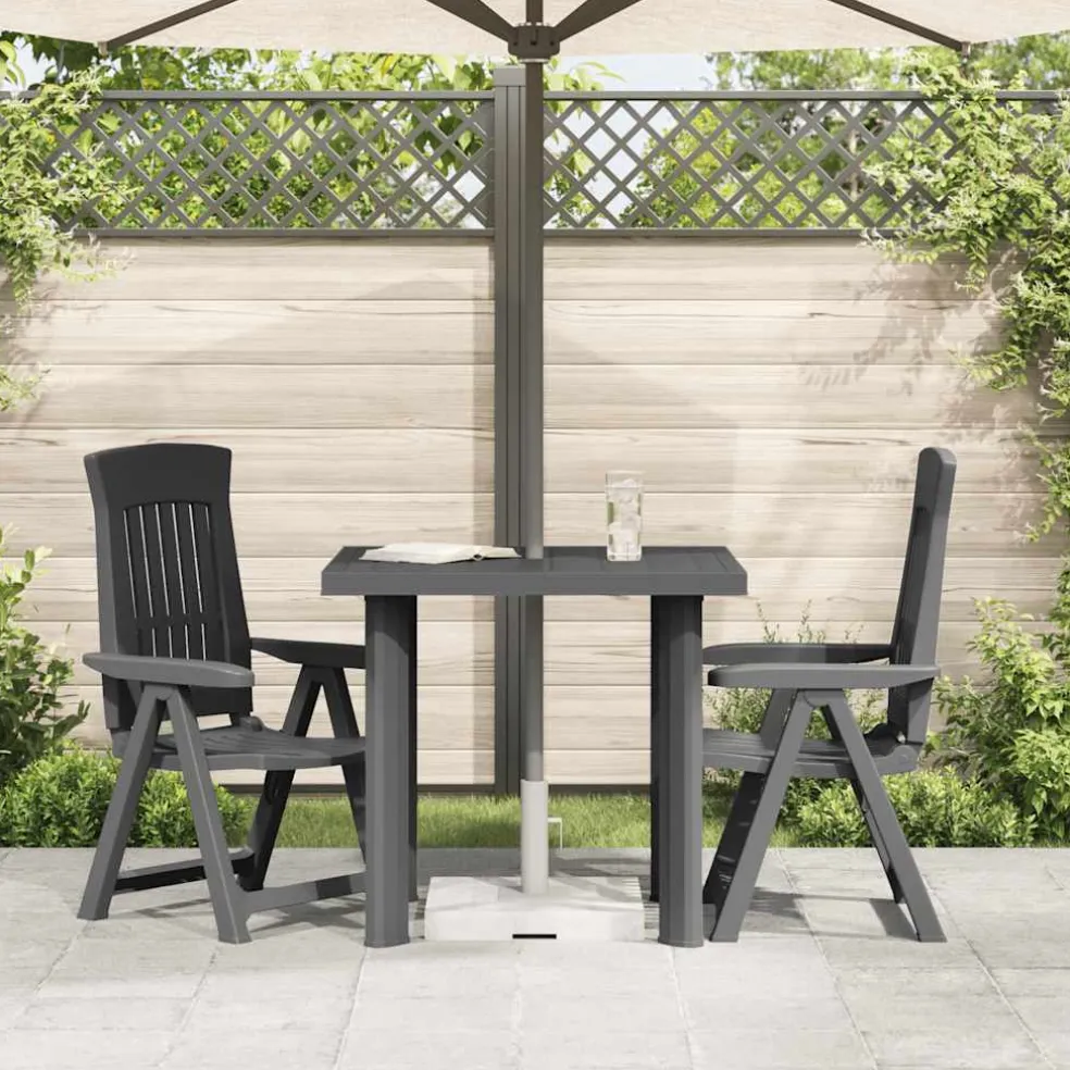 vidaXL Tuintafel 80x75x72 cm kunststof antraciet