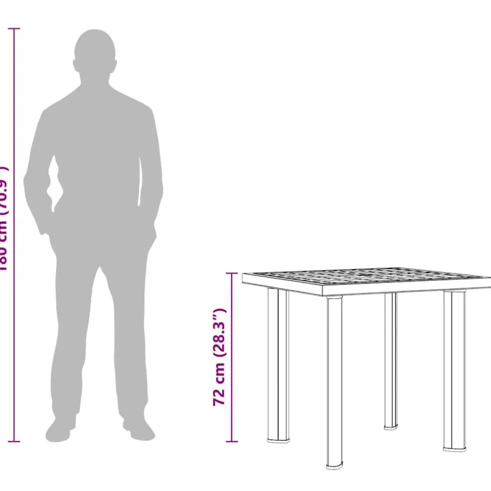 vidaXL Tuintafel 80x75x72 cm kunststof groen