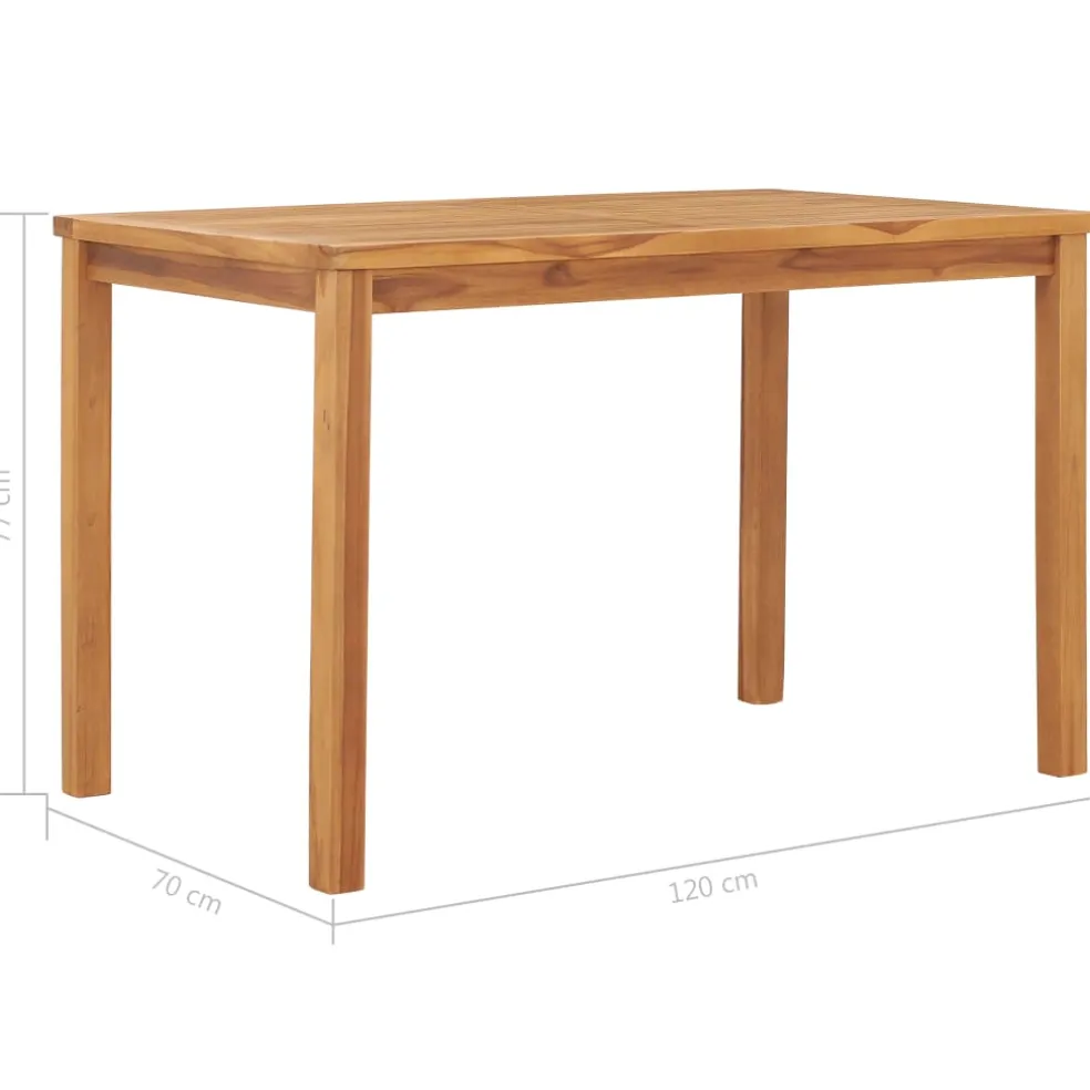vidaXL Tuintafel 120x70x77 cm massief teakhout