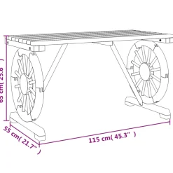 vidaXL Tuintafel 115x55x65 cm massief vurenhout