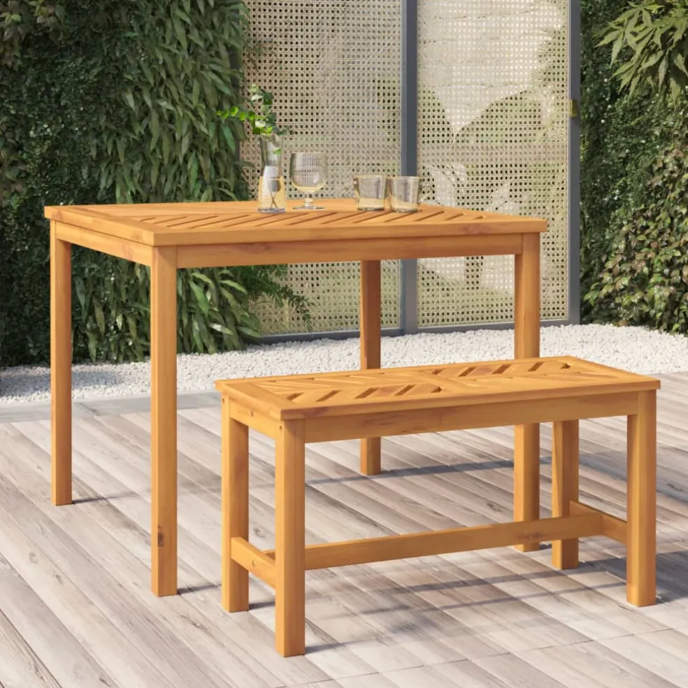 vidaXL Tuintafel 90x90x74 cm massief acaciahout