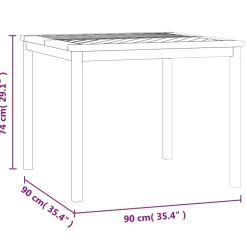 vidaXL Tuintafel 90x90x74 cm massief acaciahout