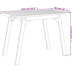 vidaXL Tuintafel 110x56x75 cm massief acaciahout